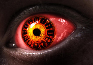 Cat eye clock iris closeup - gothic free wallpaper for desktop