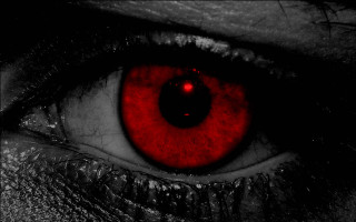 Red eye closeup black background - a red eye free wallpaper