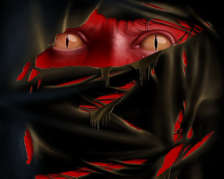 Red black woman blood face - a black scarf free wallpaper