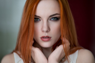 Gothic redhair blueeyes portrait realistic - gothic free wallpaper