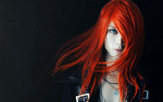 Red hair woman piercings chest - her chest and chest free wallpaper