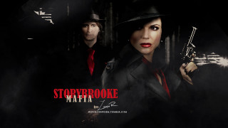 Man woman guns dark room - steampunk free wallpaper