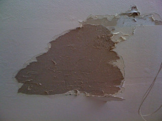 Wall hole brown painted cord - fine texture free wallpaper