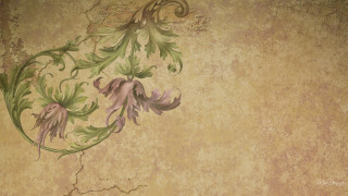 Flower wall painting plant growing - center piece free wallpaper