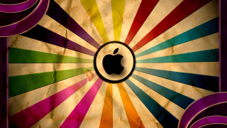 Colorful apple logo striped background - a colorful apple logo free wallpaper