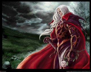 Woman red dress sword dark - a painting of a woman free wallpaper