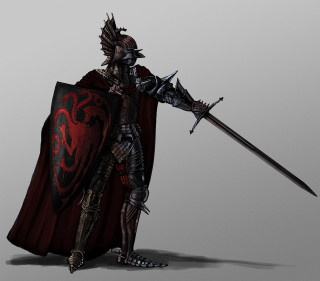 Man knight outfit sword shield - dark free wallpaper