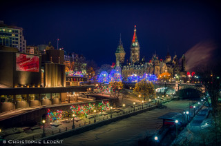 City lights night bridge christmas - building free wallpaper for desktop