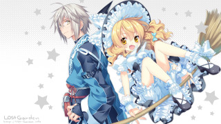 Anime couple broom dress fantasy - official art free wallpaper for desktop