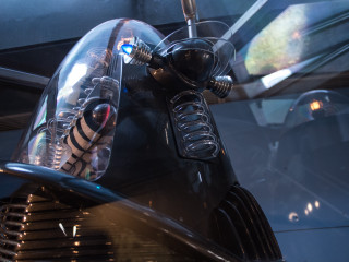 Motorcycle helmet headlight mirror closeup - a mirror in the background free wallpaper