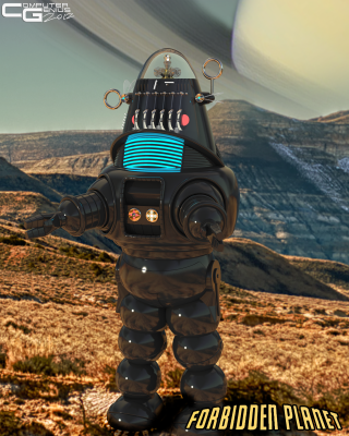 Robot field mountain planet cloudy - matte painting free wallpaper