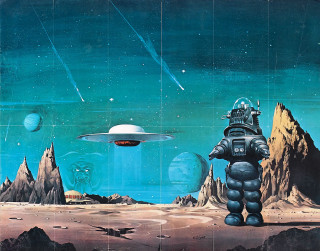 Space suit man distant sky - sci fi free wallpaper