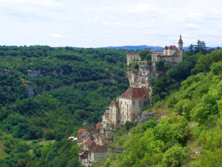 Castle cliff valley forest river - romanesque free wallpaper