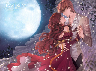 Couple kissing full moon stars - a couple free wallpaper