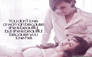 Woman man bed quote white - free love wallpaper