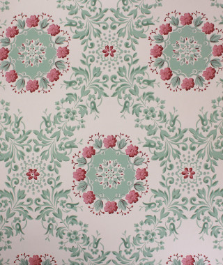 Flower pattern green background pink - a green center free wallpaper