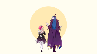 Anime two girls yellow circle - a yellow circle free wallpaper
