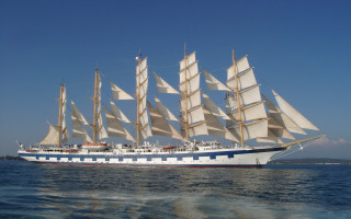 Large white sailboat ocean sails - bernd fasching free wallpaper