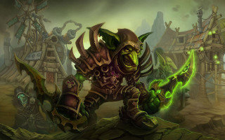 Demon green light hand arm - a painting of a demon free wallpaper