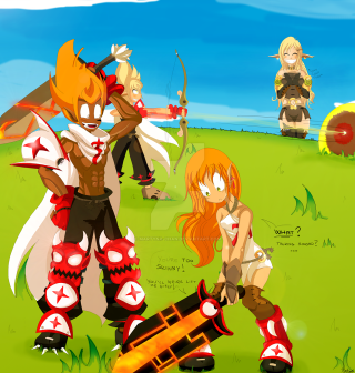 Cartoon characters field sword mushroom - an anime drawing free wallpaper