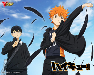 Anime characters blue sky black - visual art free wallpaper