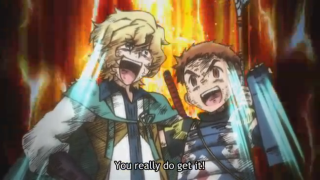 Anime characters mouths open swords - neoexpressionism free wallpaper