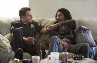 Two men couch talking drinking - david budd free wallpaper