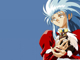 Blue hair man cat sky - blue hair holding free wallpaper