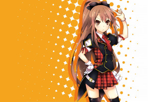 Girl school uniform yellow background 2 - a girl in a school uniform free wallpaper