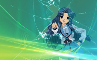Girl long hair blue shirt 8 - destructive free wallpaper