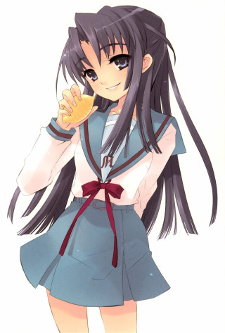 Girl school uniform cookie smile - a smile free wallpaper