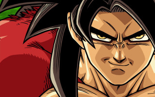 Cartoon character red apple man - akira toriyama free wallpaper