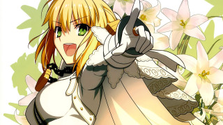 Woman white dress gun flowers - preraphaelitism free wallpaper