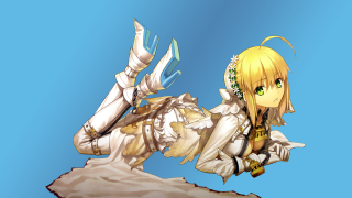 Anime girl scissors laying back - art nouveau free wallpaper