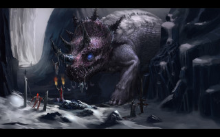 Dragon blue eyes cave candle - a cave free wallpaper