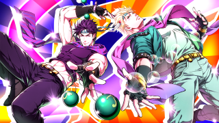 Anime couple colorful background ball - visual art free wallpaper