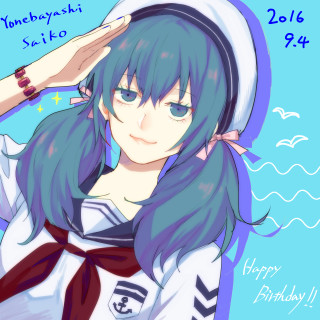 Bluehair sailor girl hat birthday - chizuko yoshida free wallpaper