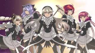 Anime girls purple sky stars - a group of anime girls free wallpaper