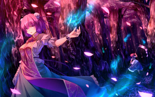 Woman purple dress forest purple - a purple light free wallpaper