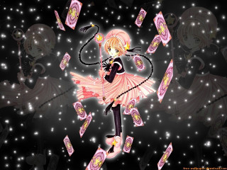 Pink dress girl star cards - a pink umbrella free wallpaper