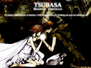 Anime couple forest trees caption - the background and a caption free wallpaper