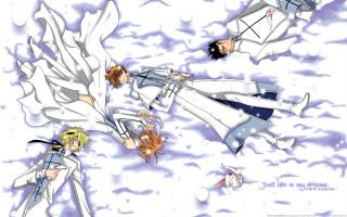 Anime characters flying sky clouds - cloud behind them free wallpaper