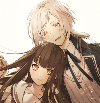 Anime couple longhair blush schooluniform - neoromanticism free wallpaper