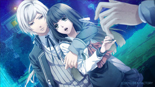 Anime couple hugging blue background - a hand free wallpaper