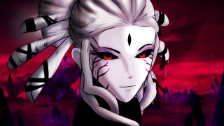 Vanitas whitehair redeyes blackoutfit redsky - red eye free wallpaper