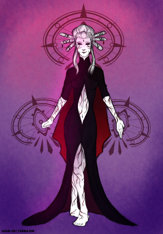 Woman devilish purple background compass - eldritch free wallpaper