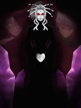 Woman white hair red eyes - red eye free wallpaper