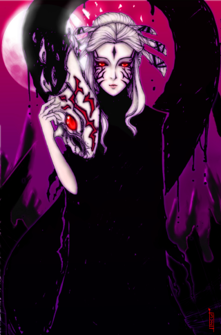 Woman demon face black dress - a demon face free wallpaper