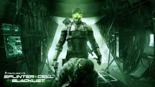 Futuristic man suit gun hallway - a green light free wallpaper