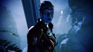 Woman futuristic suit window plant - a plant free wallpaper